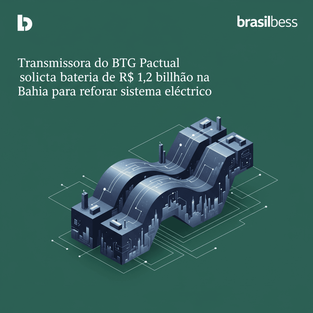 Transmissora do BTG Pactual solicita bateria de R$ 1,2 bilhão na Bahia para reforçar sistema elétrico